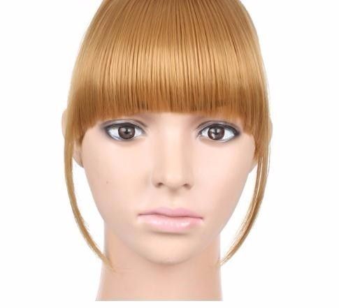 2019 Leeons Black Brown Blonde Striaght Neat Bangs Clip In