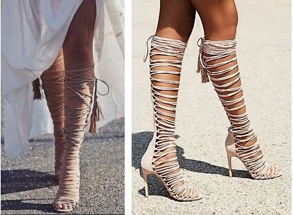 strappy thigh heels