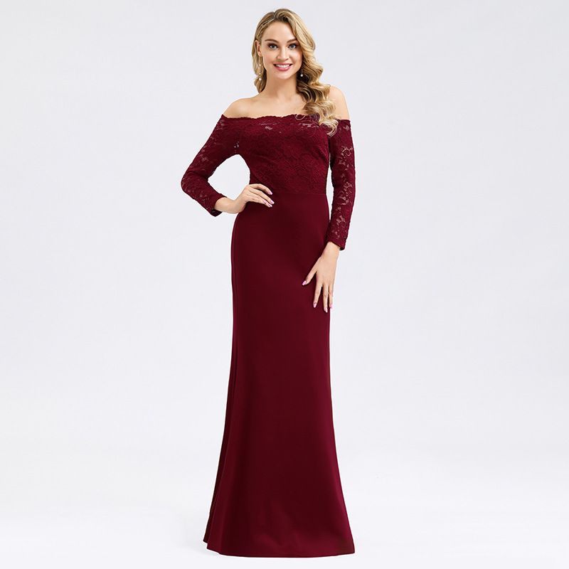 slim fit long gown