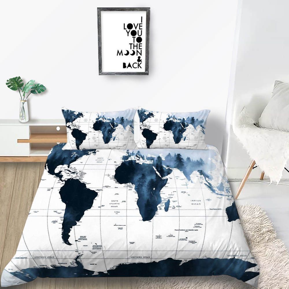 world map bedding