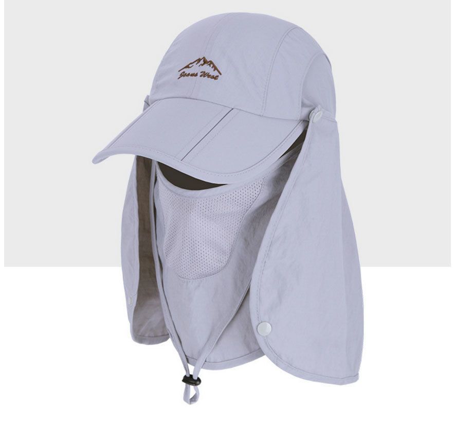 360 ° protection Flap Chapeaux pliant Sun Cap Ultraviolet facteur de protection 50 Flap Cap unisexe gris clair NEUF