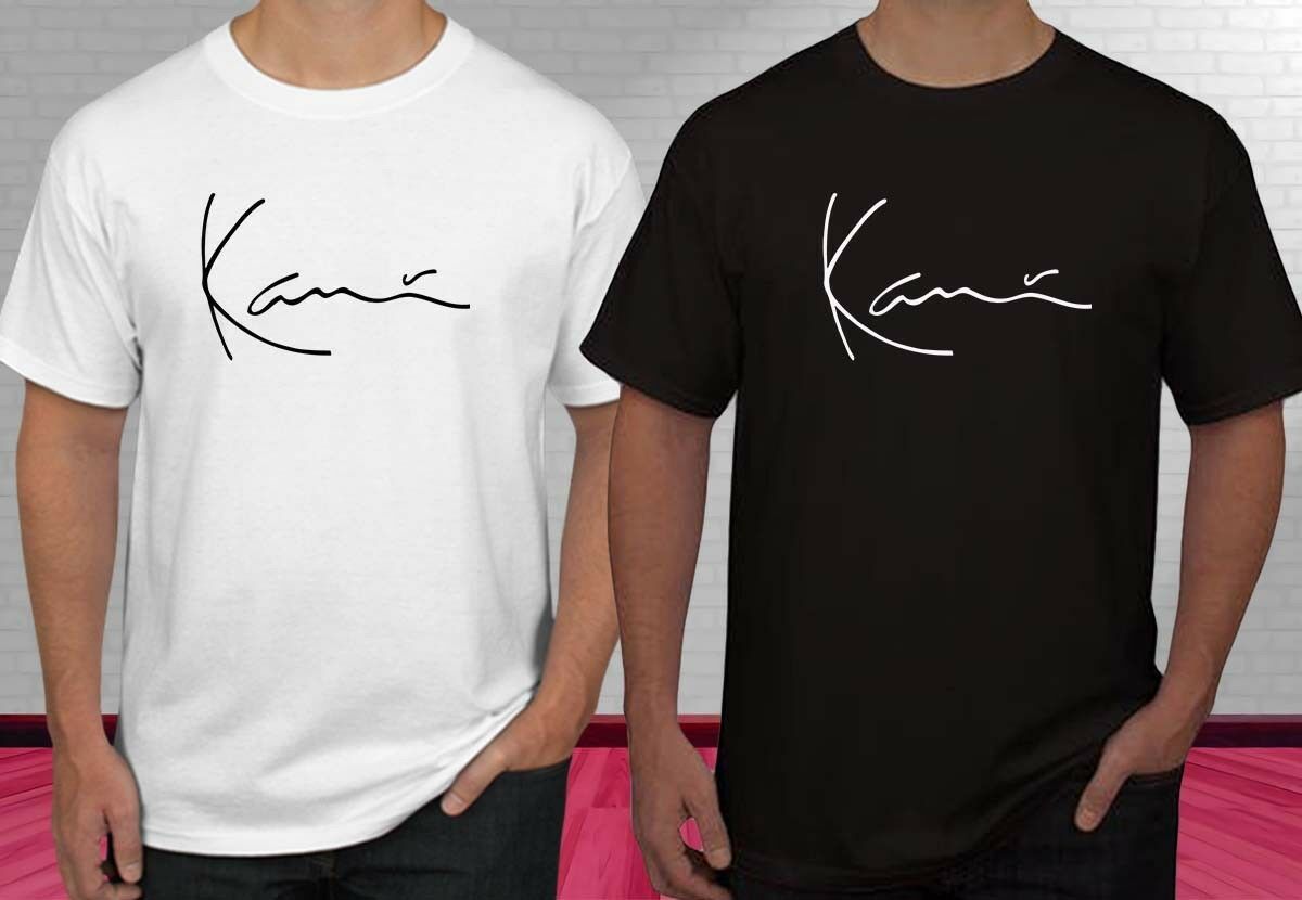 KARL KANI ICONIC SIGNATURE Black White Mens T Shirt S 2XL Funny 