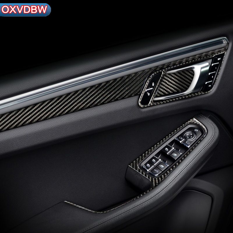 Real Carbon Fiber Inner Door Handle Switch Cover Trim Fit for Porsche Macan Real Carbon Fiber Inner Door Handle Switch Cover Trim Fit for Porsche Macan