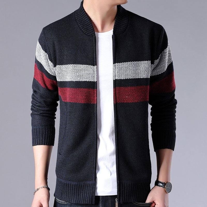 men's warm cashmere wool zipper sweaters