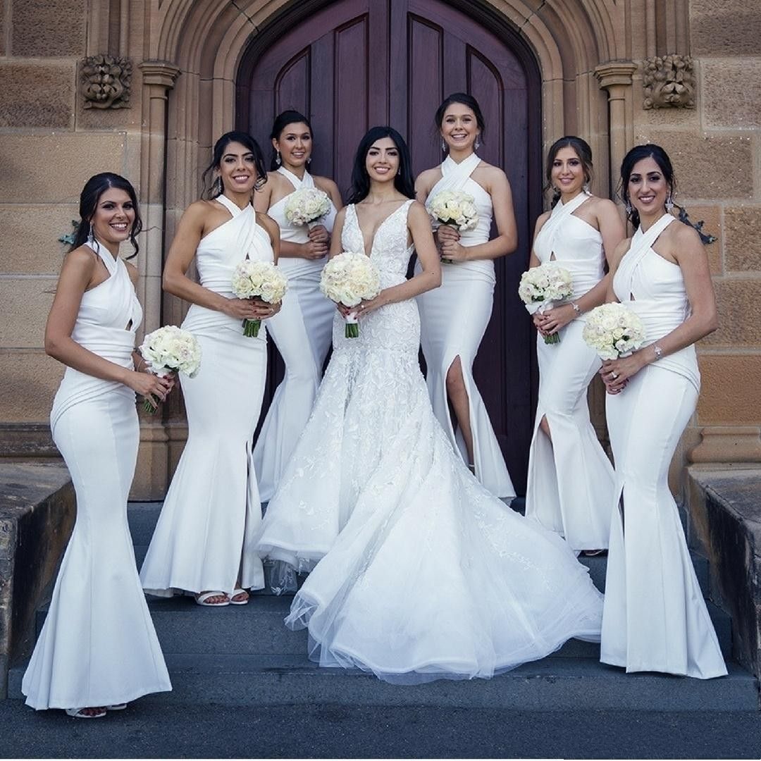 maid of honor white gown