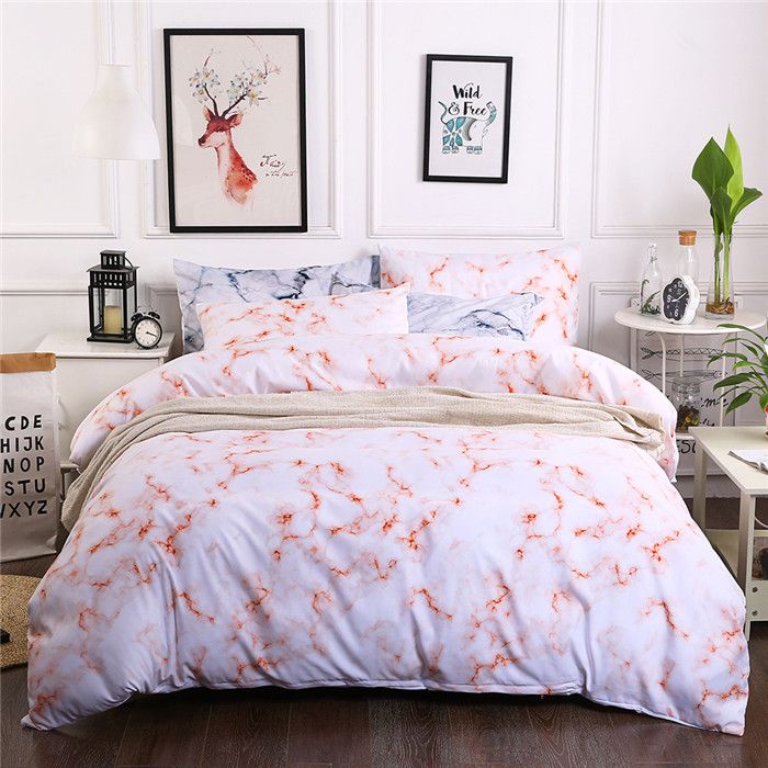 2020 Microfiber Marble Bedding Set Luxury Nordic Fashion Adults