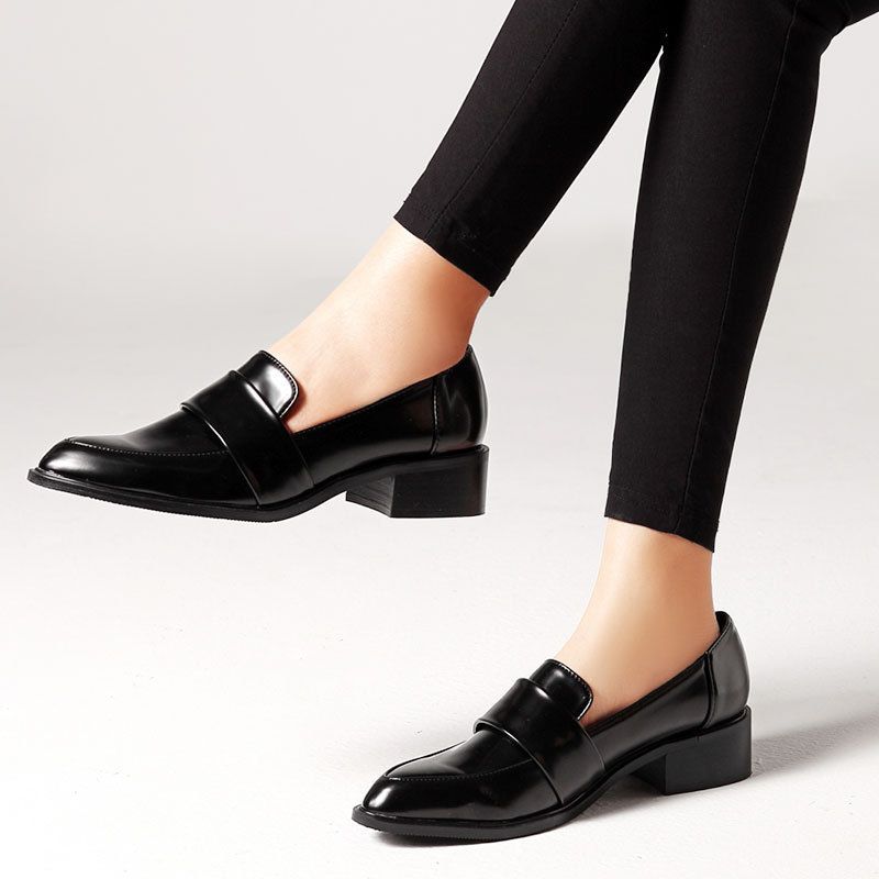 black leather womens shoes for work