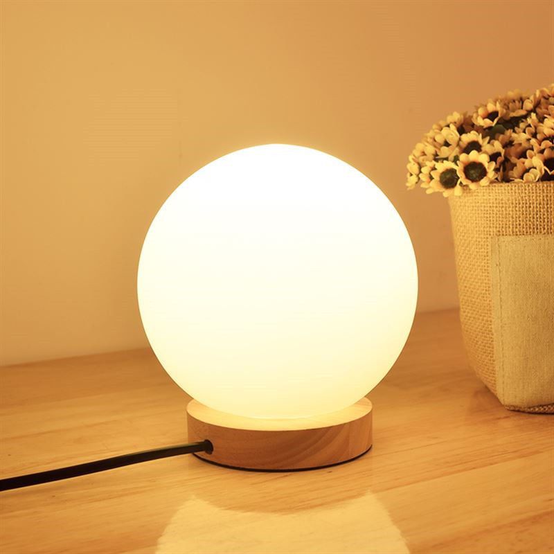 현대 글로브 공 라운드 유리 Led 바닥 테이블 책상 조명 빛 램프 흰색 침실 바 거실 홈 조명에 대 한 흰색