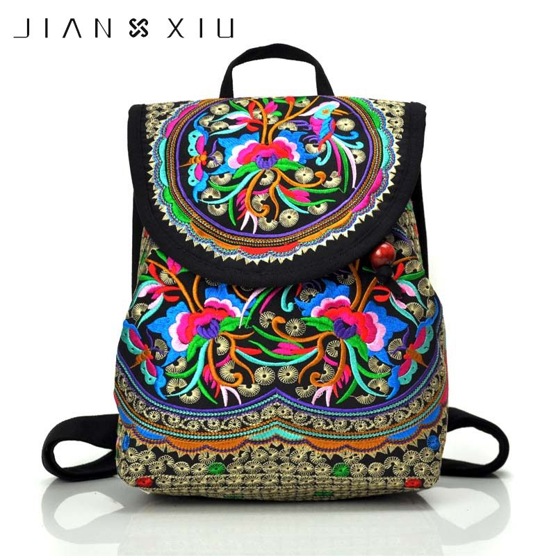 Jianxiu Chinese Style Floral Embroidery Backpack Vintage Ethnic Bag Girls Lady Unique Schoolbags Women Travel Rucksack Bags Y190627 From Gou03 16 03 Dhgate Com