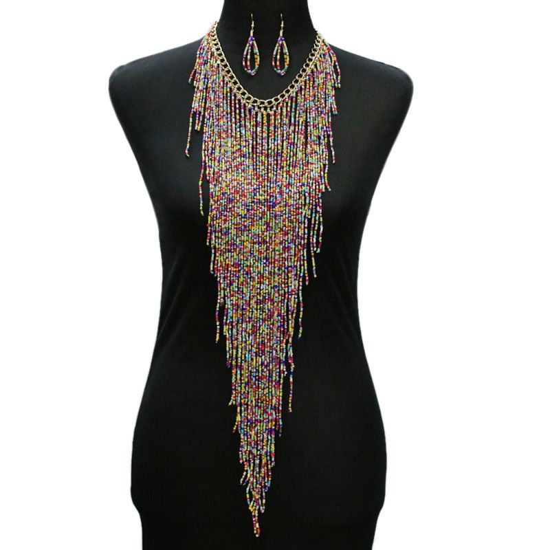 Bohemia Tassels Multilayer Long Necklaces Statement Beads Maxi For Women Jewelry Bohemia Tassels Multilayer Long Necklaces Statement Beads Maxi For Women Jewelry
