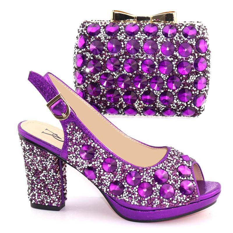 mauve shoes and bolsa