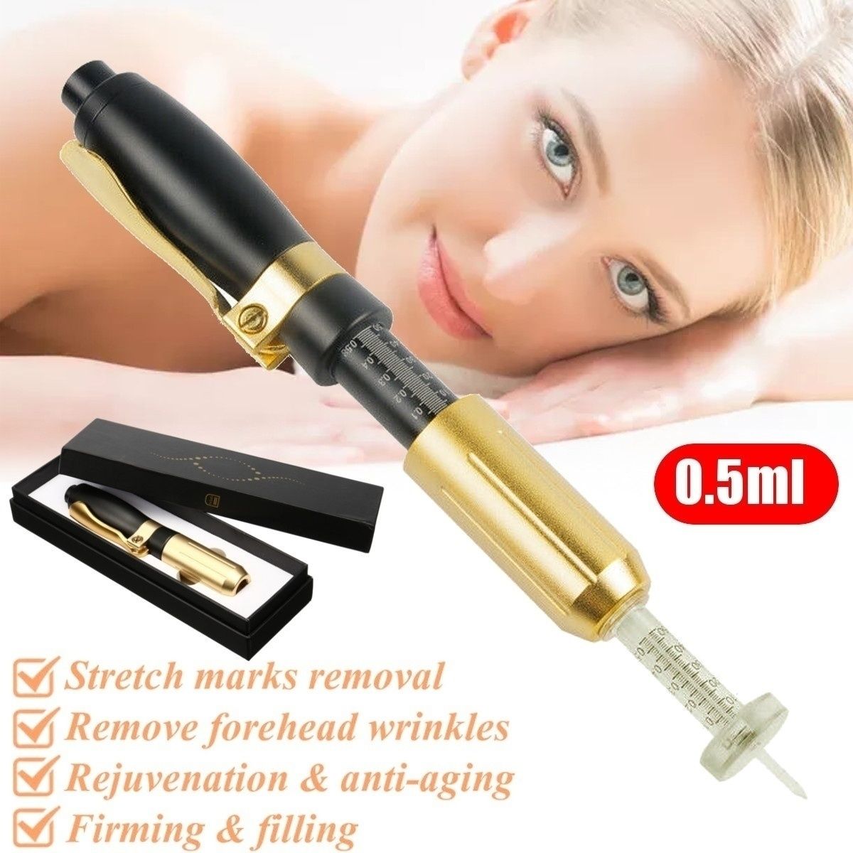 New 0.5 Ml Hyaluron Pen Atomizer Gun Hyaluronic Pen For Wrinkle Removal