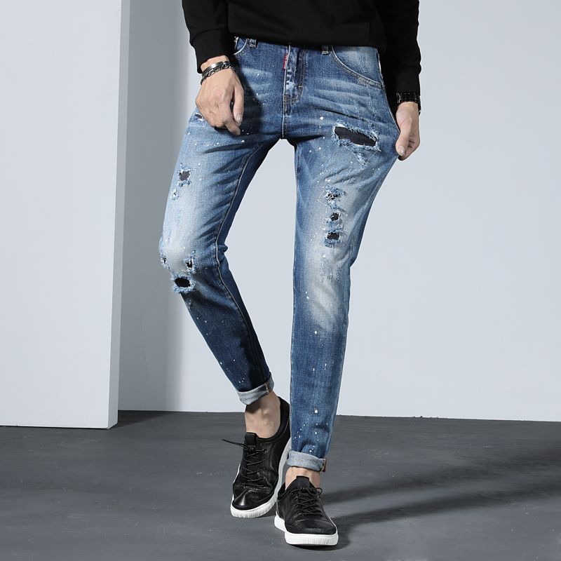 grindhouse men's black distressed jeans