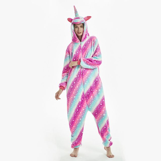2020 Rainbow Unicorn Pajamas Adults Animal Onesies For Women