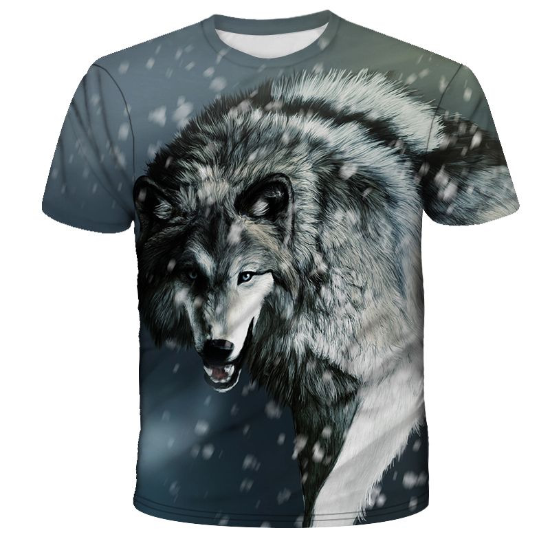wolf print t shirt