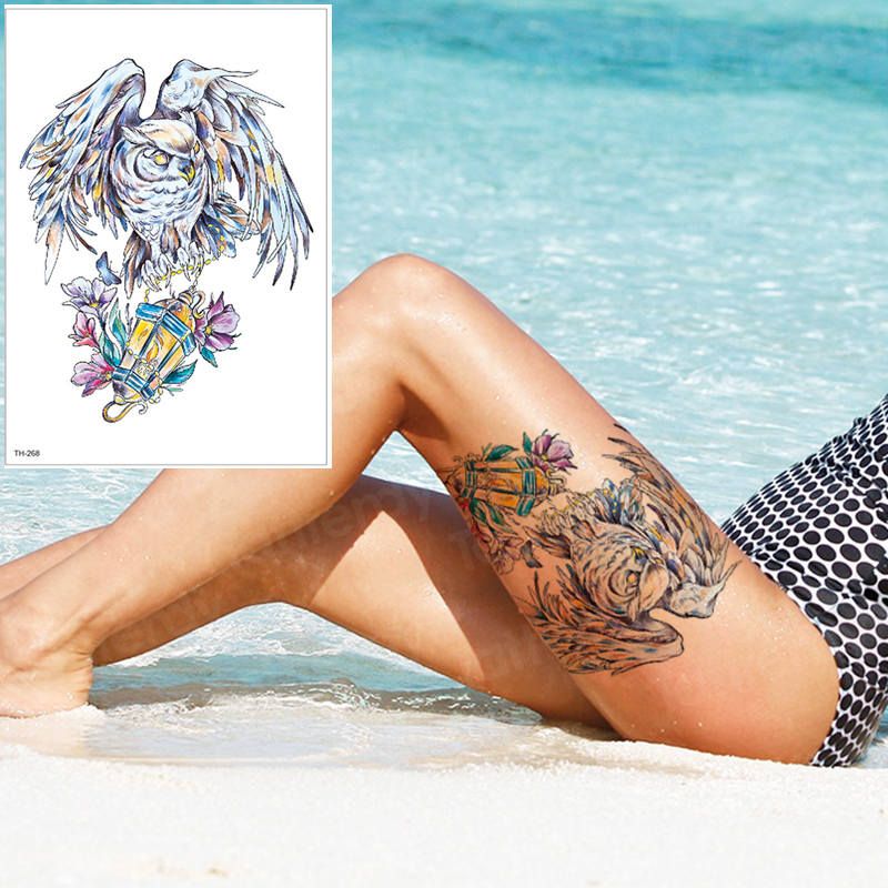 Acheter Tatouages Temporaires Pour Tatouage Dépaule De Jambe De Femme Rose Et Tatouage De Serpent Faux Transfert Deau Tatouage Aquarelle Corps Art