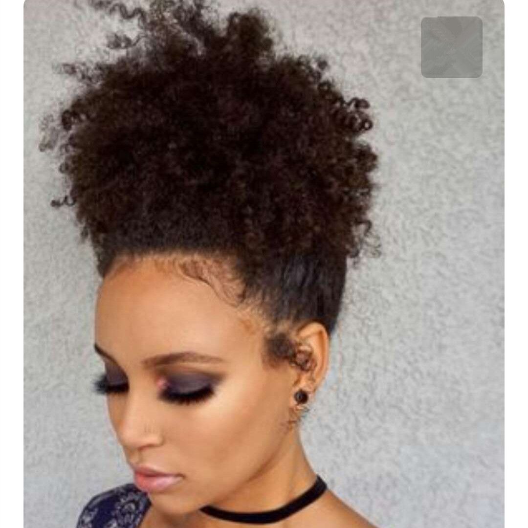 Afro Puff Kinky Curly Human Hair Ponytail Short Curly Hair Hairpieces With Elastic Drawstring Clips For African American Women 120g Ponytail Styles
