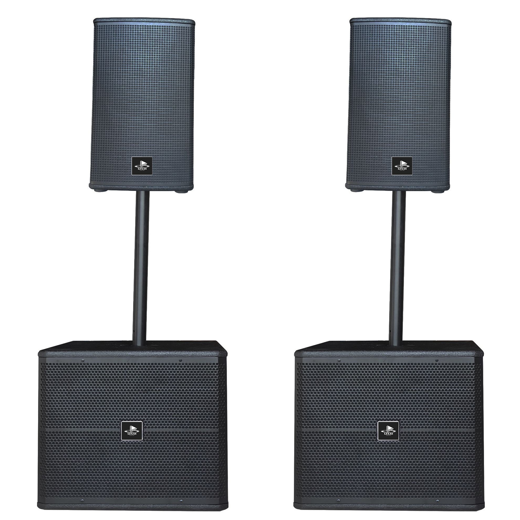 Professional Speaker Set. 2 Way Single Inch Active Subwoofer + 8 Inch From Lexasaudio, $582.92 |