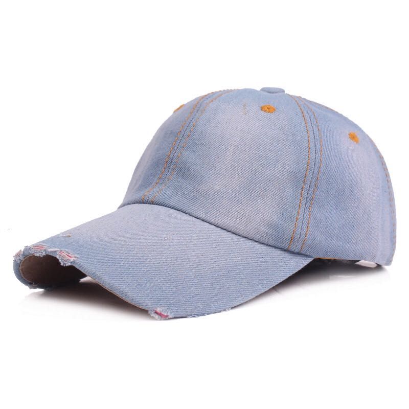 light denim baseball cap