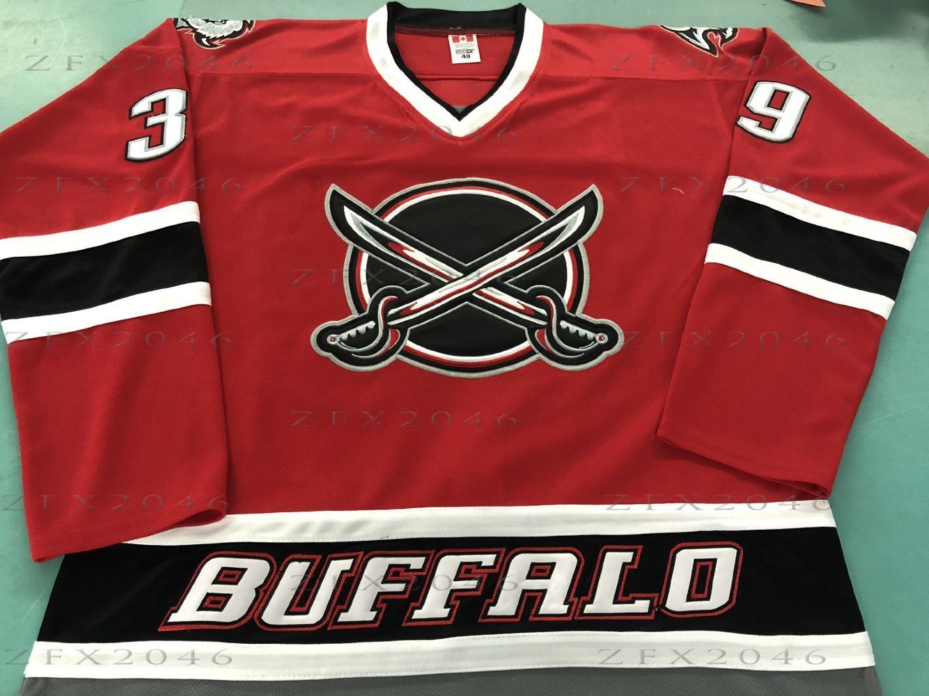 Custom BUFFALO SABRES # 39 Dominik Hasek RED SWORD JP DUMONT Game Worn  ALTERNATE HOCKEY JERSEY MEN Stitched S 6XL Embroidered Customized From  Zfx2046, $49.74