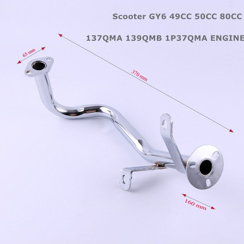 Scooter Exhaust Pipe Muffler Header With Mounting Bracket Set For GY6