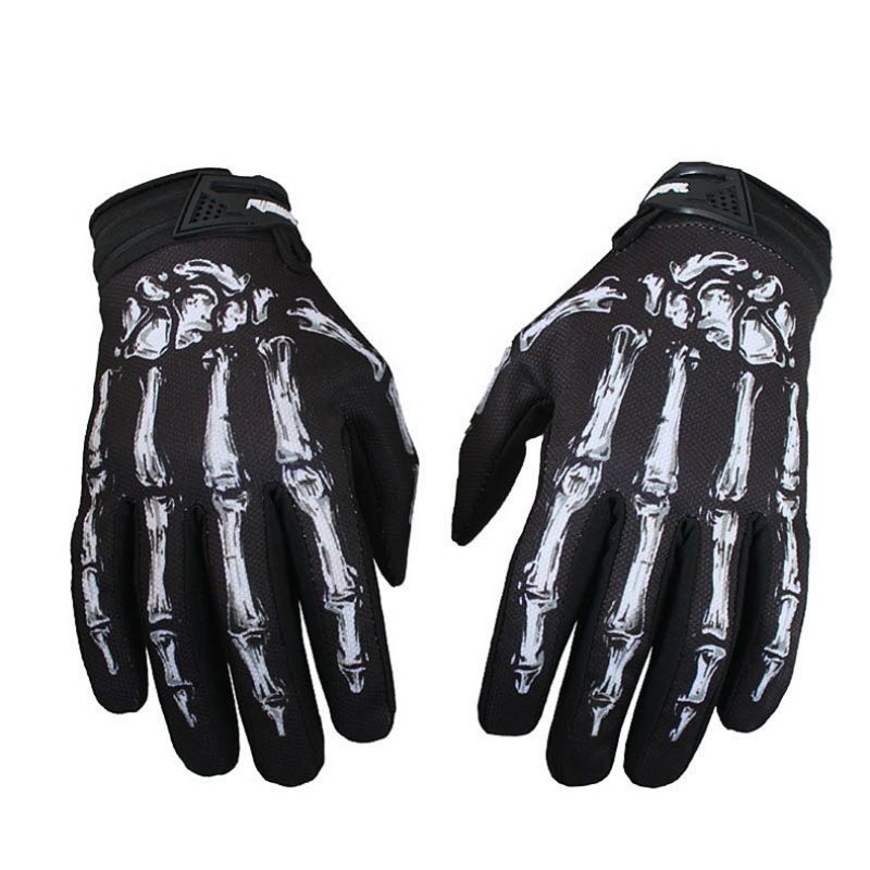 Cycling Motorcycle Racing Skeleton Goth Mechanics Skull Bone Full Finger New!