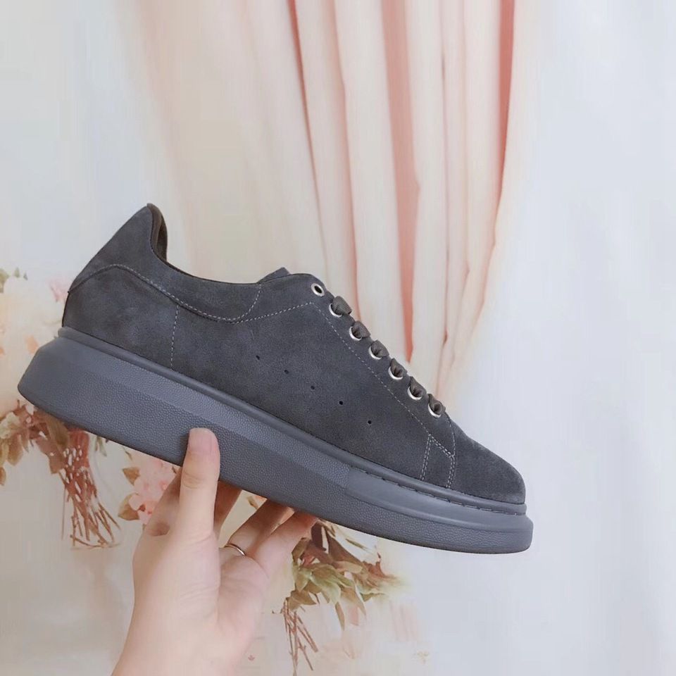 grey suede platform sneakers