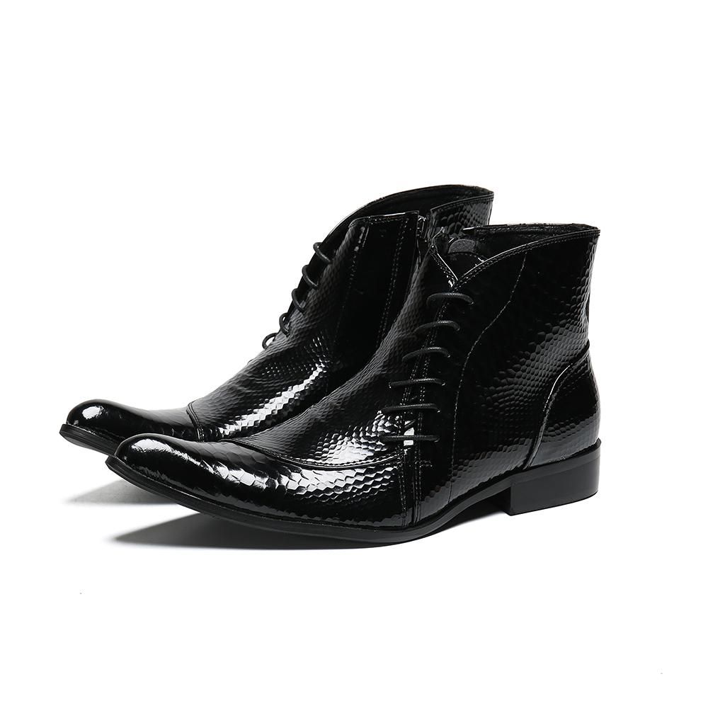Mens Patent Leather Black Boots Elegant Black Boss Ankle Mens Patent Leather Black Boots Elegant Black Boss Ankle
