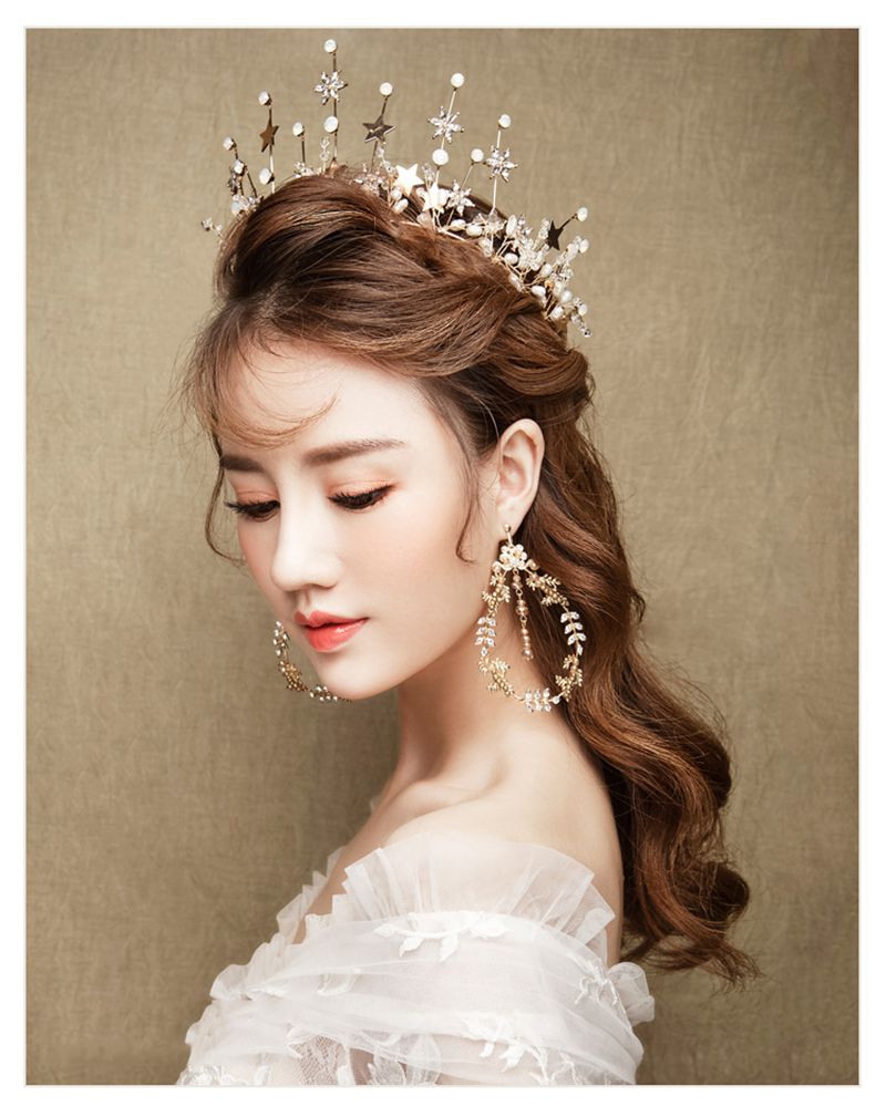 2020 Handmade Gold Baroque Wedding Bridal Bridesmaid Star Hair