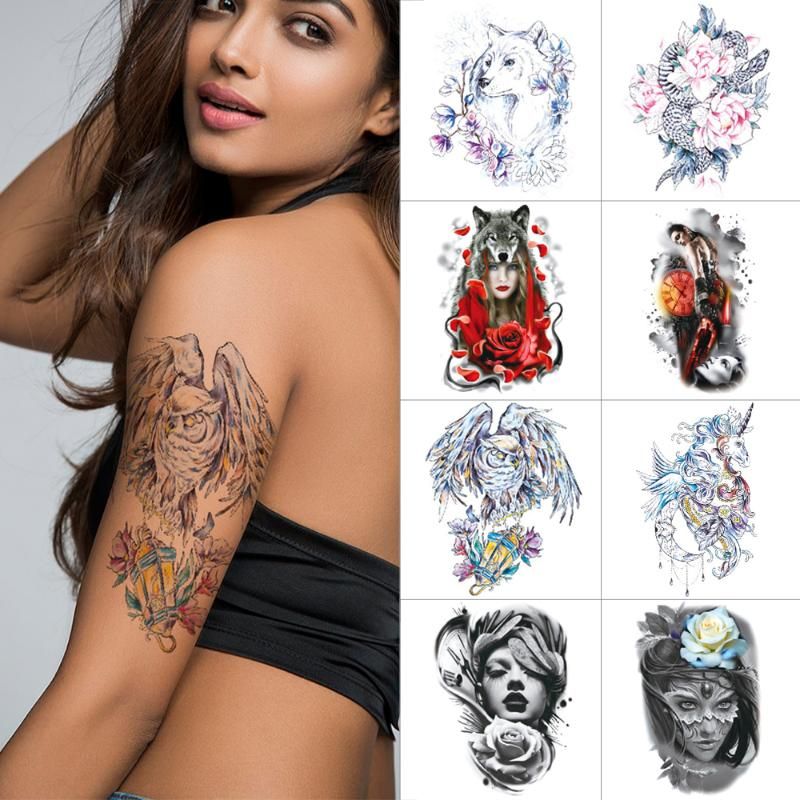 Half Arm Temporary Tattoo Sticker Pink Red Flower Waterproof Fake Tattoo Snake Wolf Body Art Woman Sexy Temporary Tattoo Printer Paper Temporary Tribal Tattoos From Beautylove08 35 21 Dhgate Com