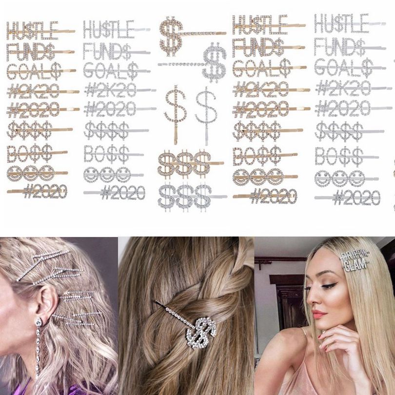 Diamond Hair Clips Crystal Shiny Hair Pins Words Letters Rhinestones Clip 12 Constellations Women Girls Party hair accessories HHA1393 Diamond Hair Clips Crystal Shiny Hair Pins Words Letters Rhinestones Clip 12 Constellations Women Girls Party hair accessories HHA1393