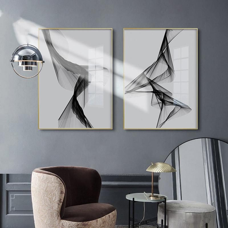 Compre Wall Nórdica Negro Blanco Del Arte Arte De La Lona Pintura Abstracta  Pósteres Láminas De Línea De Imagen Para La Sala De Estar Moderna  Decoración Del Hogar No Frame A 13,3