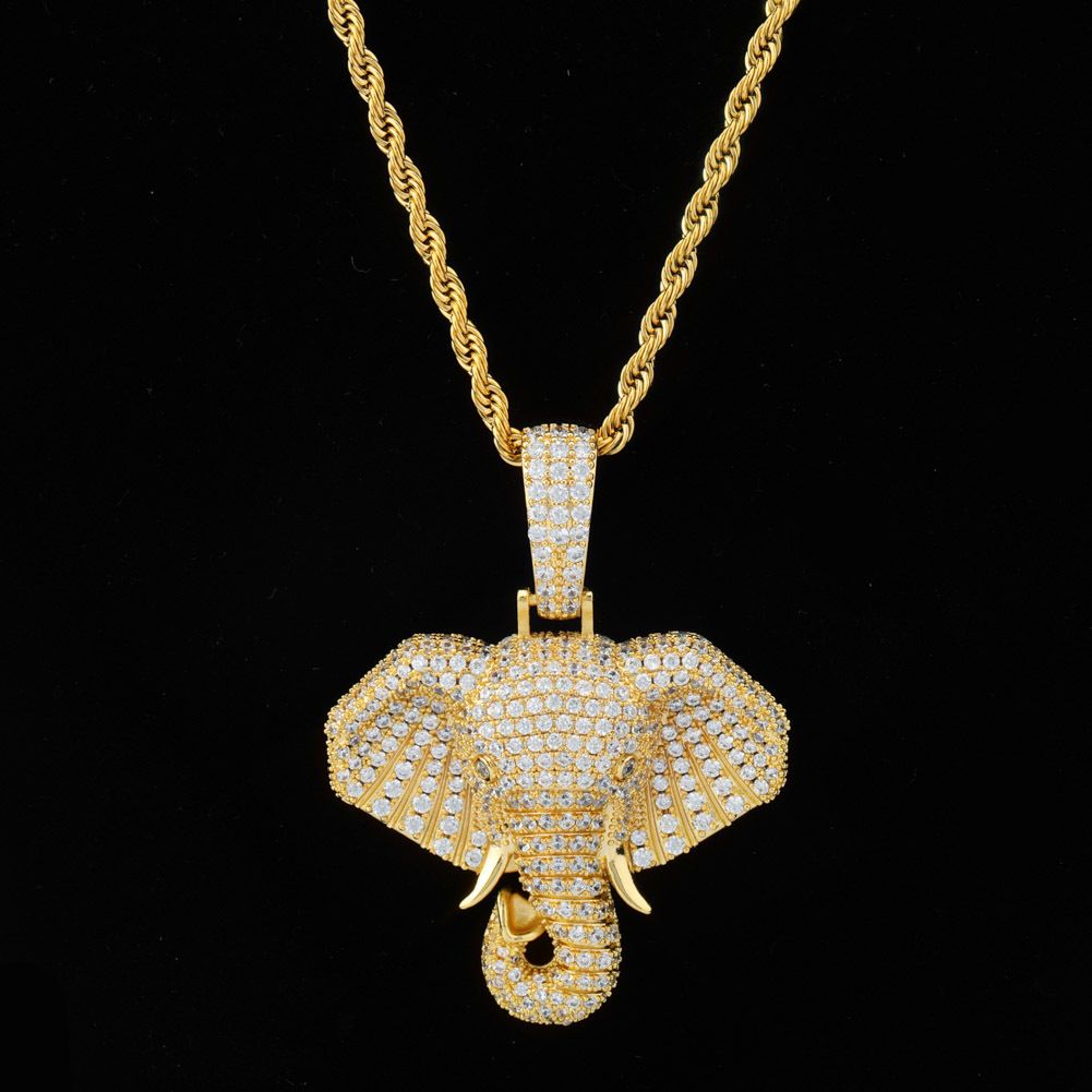 gold elephant charm necklace