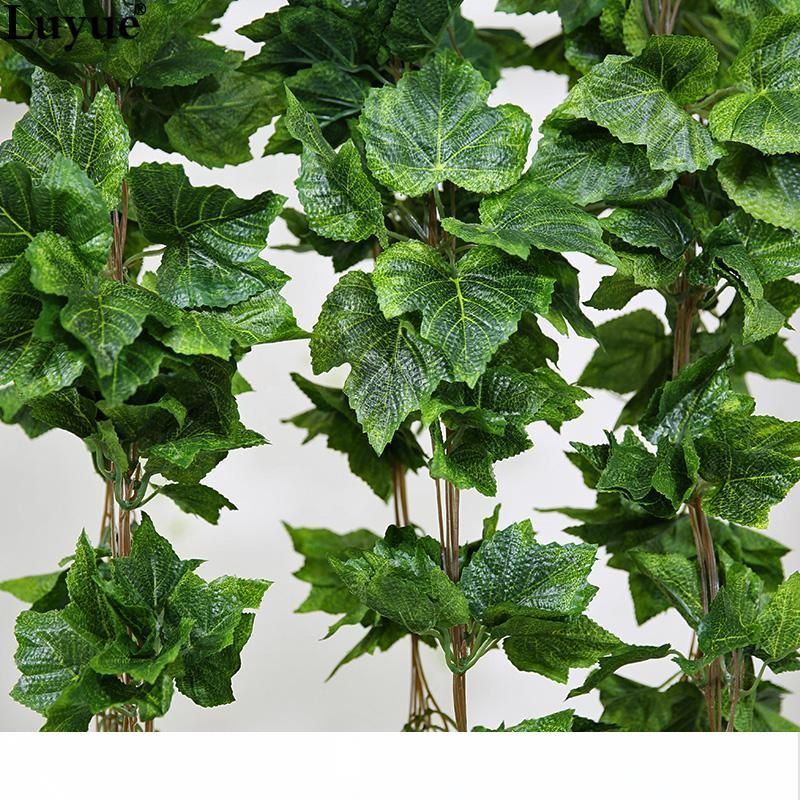 Compre Verdadera Hoja De Uva Artificial Seda Guirnalda Falsa Vid De La Hiedra Flor De La Boda De Interior Al Aire Libre Decoracion Del Hogar Regalo De Navidad Verde A 22 53