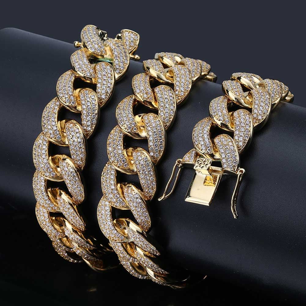 18mm Greater Cuba Chain Mens Necklace Filled With Zircon Hot Selling In ...