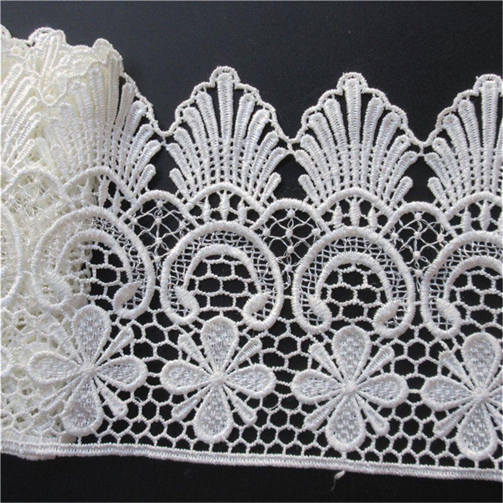 6 Yards White Flowers Lace Trim sewing crafts Clothing accessories DIY