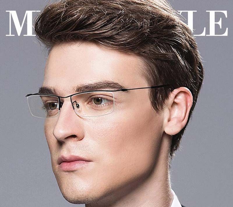 Business Standards Full TItanium Material Men's Frames Half Frames Design Light Office Glasses Simple & Natural Business Standards Full TItanium Material Men's Frames Half Frames Design Light Office Glasses Simple & Natural
