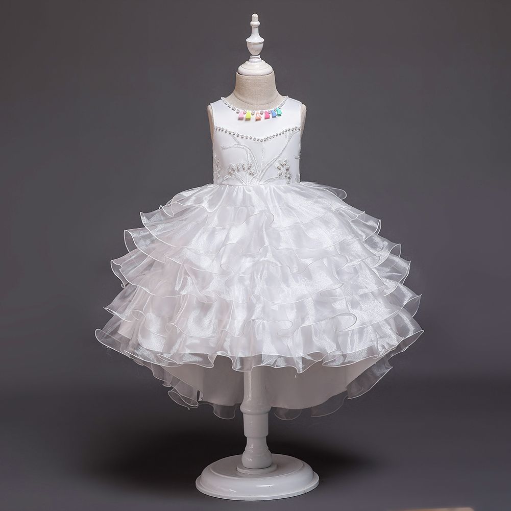 Pearl Flower Girl Dress Wedding Communion Pageant Occasion Party Ivory 2T-10 260