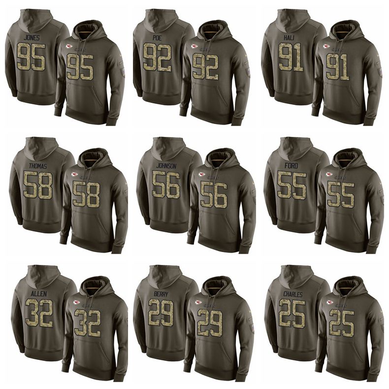 chiefs army green hoodie