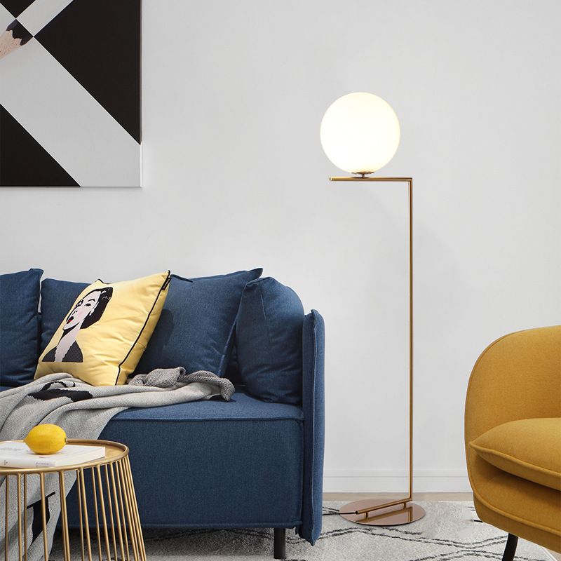 2020 Modern Led Floor Lamps Luster Floor Lights White Glass