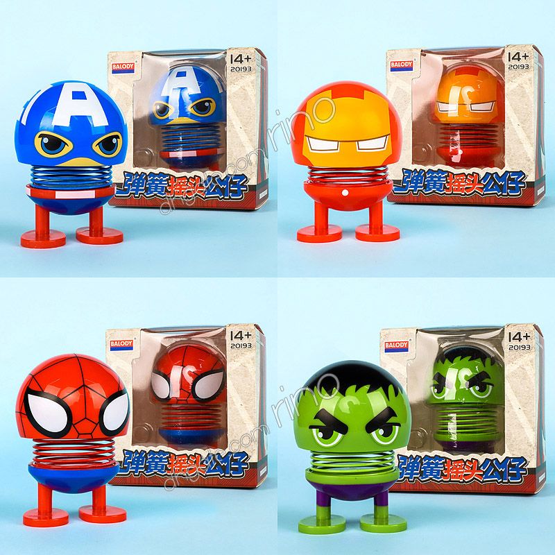 2019 Marvel The Avenger Car Interior Decorations Action Figures Q Version Cute Kids Toys Doll Iron Man Spiderman Captain America Ornaments Gifts From
