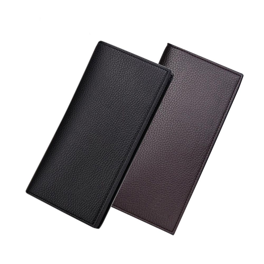 New Men/'s Leather Long Wallet Pockets ID Card Clutch Bifold Purse