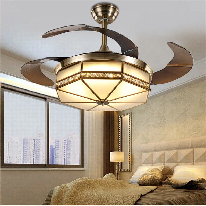 2020 Ceiling Fans Lamp Led 42 Inch Copper Motor Traditional