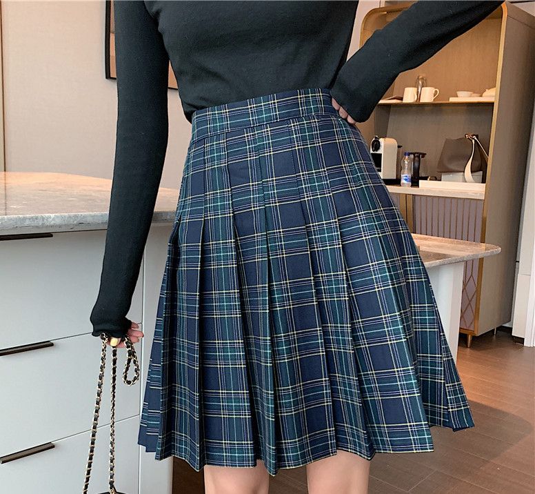 plaid midi skirt plus size