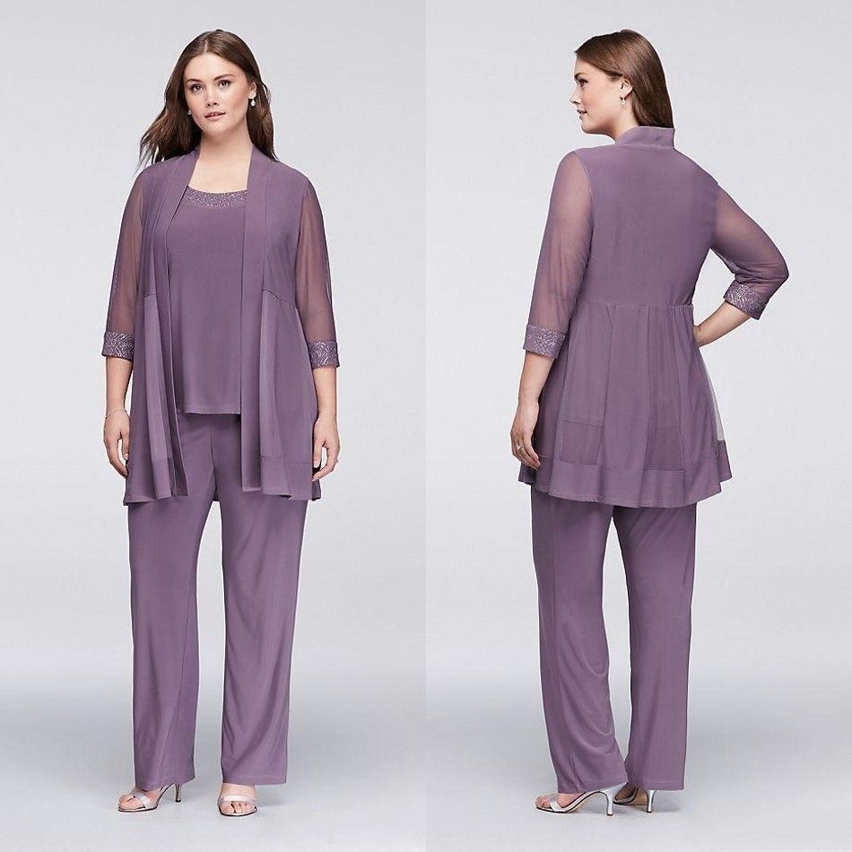 plus size dressy pant suits for wedding guest
