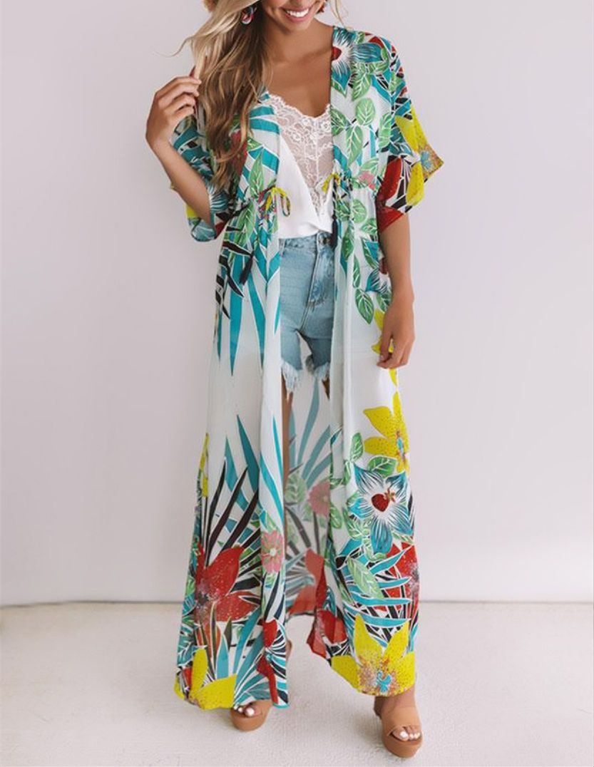plus size maxi kimono