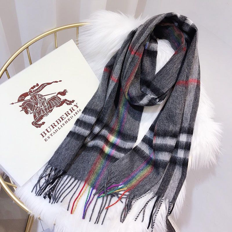 checkered cashmere scarf