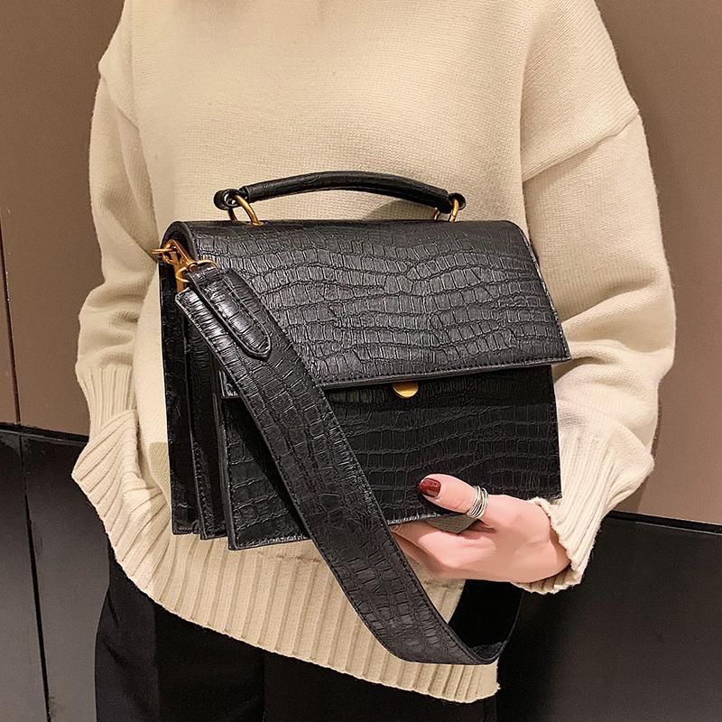 black crossbody bag wide strap