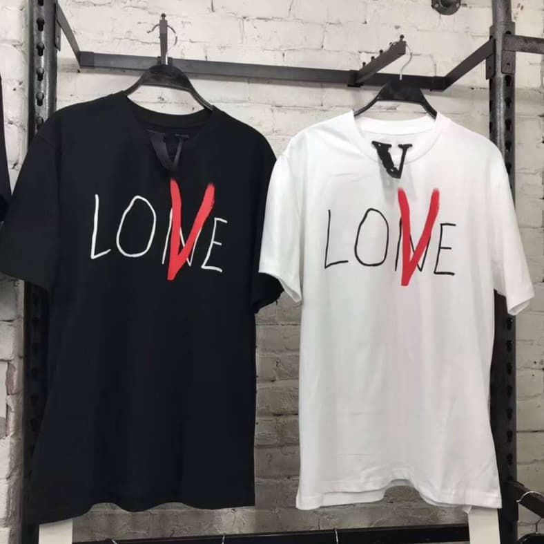 2020 19ss Vlone Palm Angels Love Vlone T Shirt Miami Pop Limit Big Logo V Joint Tee Short Unisex High Quality T Shirt Hfbytx284 From Jerseygang 18 79 Dhgate Com
