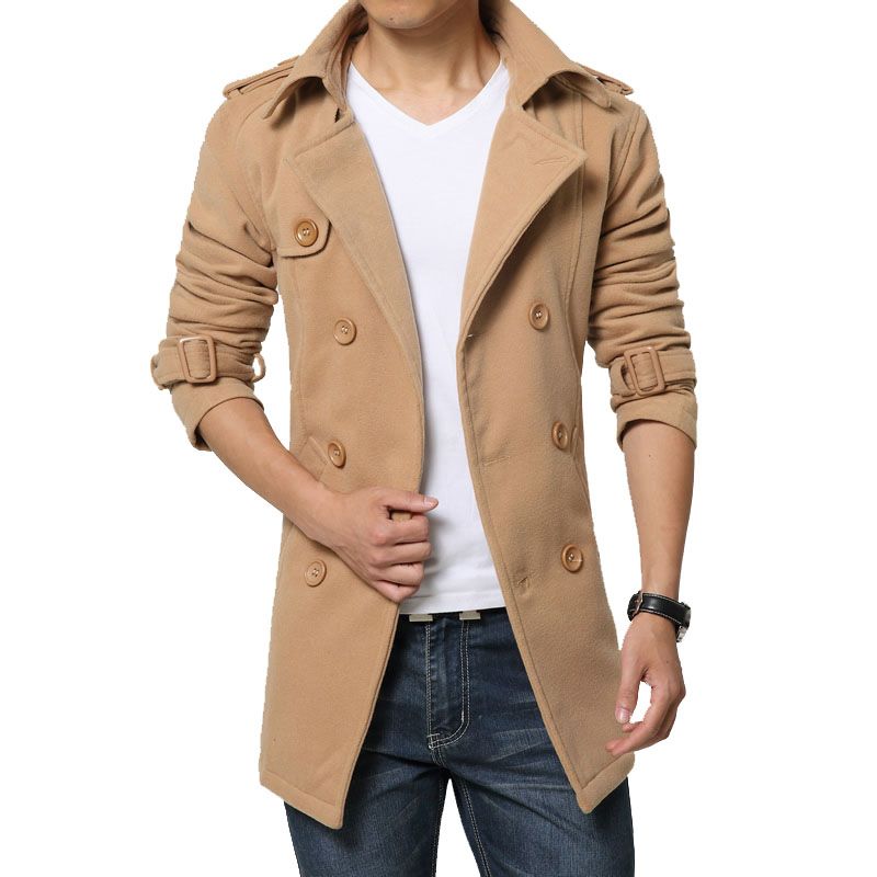 mens khaki peacoat